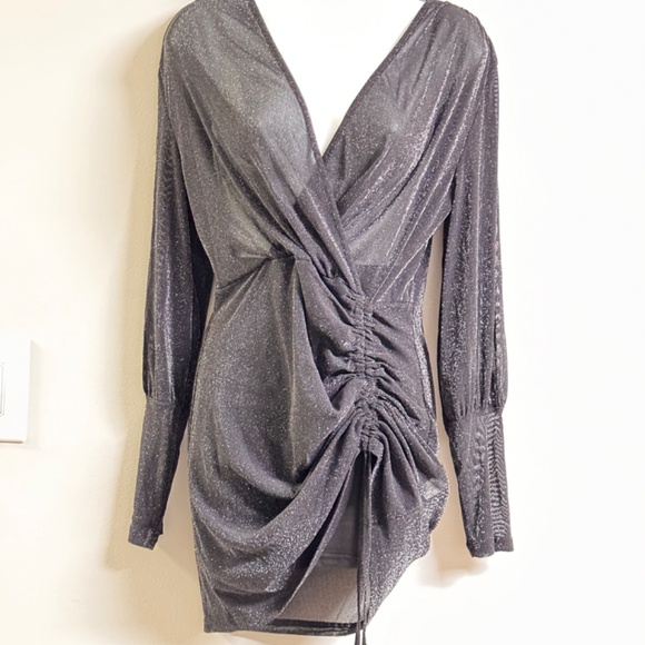 2pc Long Sleeve Bodycon Sheer Mesh Dress new without tag - Picture 2 of 6